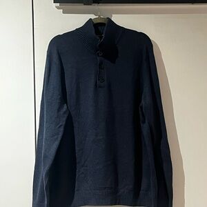 Men's blue Button-Up Sweater